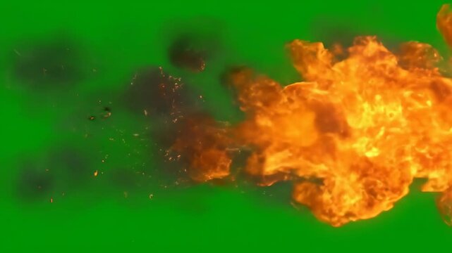 Fireball wipe transition 002, two speeds, HD 30p, green screen for transparent background.special effects, movie productions, and creating realistic light rays animations.