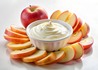 Apple slices with Greek yogurt dip generative i