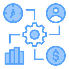 Resource Management Blue Icon
