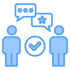 Negotiation Skills Blue Icon