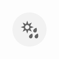 sun rain icon sign vector