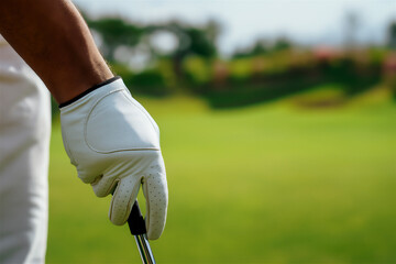 Golfer Holding Club Preparing To Swing