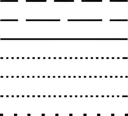 Black lines and dashes on white background pattern graphic