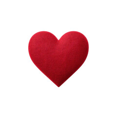 Obraz premium Red Plush Heart Shape on White Background Symbolizing Love and Affection for Valentine's Day or Romantic Occasions Transparent background or png