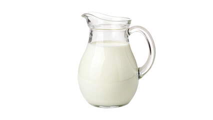 Glass Pitcher of Milk Isolated and Transparent Background