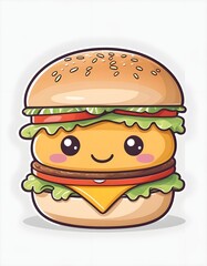 hamburger on white background