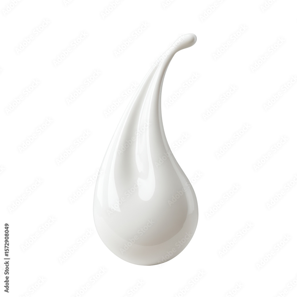 Aufkleber elegant white liquid drop isolated on a clean background for creative design and abstract concepts t