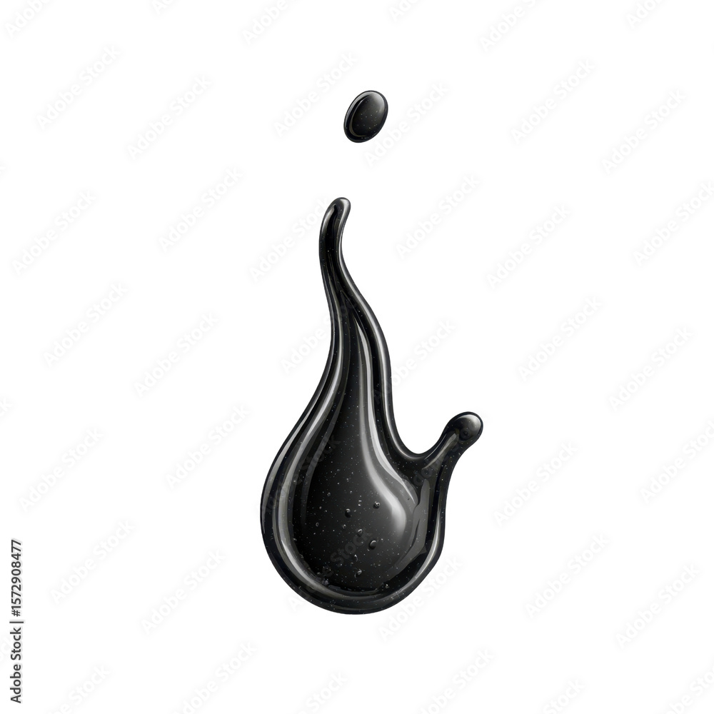 Poster black liquid splash isolated on white background capturing fluid shapes and unique textures in creat