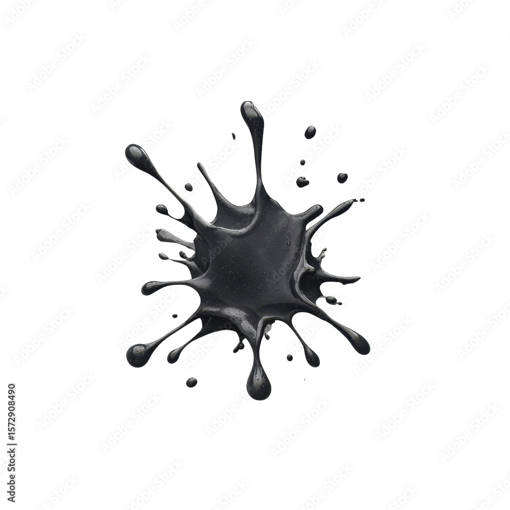 Aufkleber dynamic black paint splash creating abstract art on a clean background captivating creativity and im