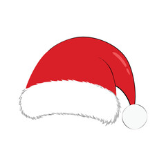 "Classic Red Christmas Santa Hat with White Fur Trim"