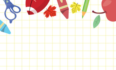back to school background with notebook