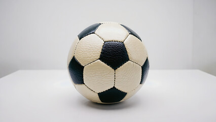 Classic Soccer Ball on White Surface