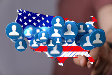 Visual representation of social media users across the United States.