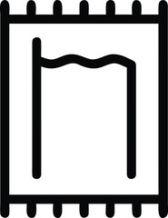 Vector art of a simple black and white icon of a water level gauge