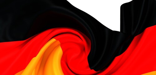 High-quality image of a waving German flag. Perfect for projects related to Germany, patriotism, or...