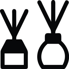 Vector art of two elegant reed diffusers add a touch of fragrance and style to any home