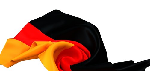 High-quality image of a German flag waving. Perfect for patriotic themes,  Germany-related projects.