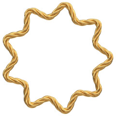 Gold Rope Frame: Decorative Starburst Border Design Element