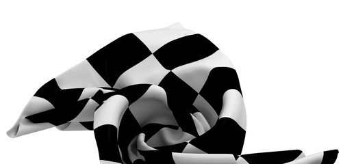 Black and white checkered flag fabric, textured background, sports, racing, finish line.