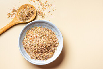 Instant bran fiber ground