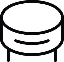 Vector art of a simple, round side table with clean lines and a minimalist design sits on short legs