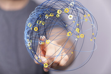 Abstract image depicting global network, connectivity, and digital interaction.