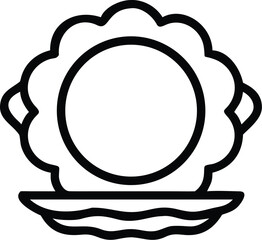 Vector art of a simple line art illustration of a beautiful seashell, evoking the serenity of the ocean
