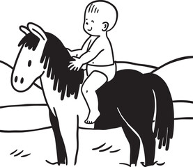 horse and rider on white