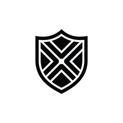 Geometric Shield Icon with Chevron Pattern