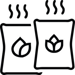 Vector art of two steaming tea bags, ready to brew a comforting cup