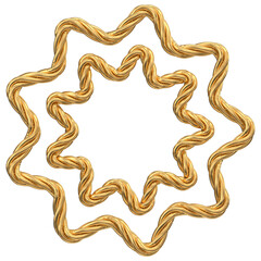 Golden Rope Design: Decorative Starburst Frame Element