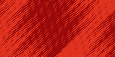 Red halftone dots with blue color pattern and grunge texture background. Pop art comic style vector illustration.