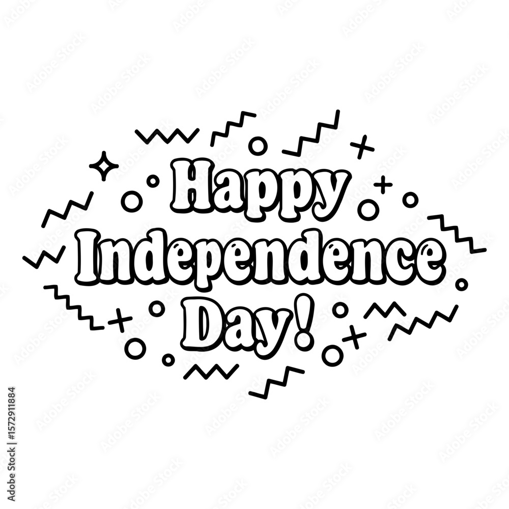 Poster happy independence day graphic design with no specific demographic. graphic design display on a whit