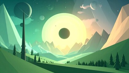 vector illustration of a sunset