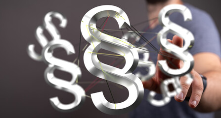 Obraz premium 3D rendering of paragraph symbols, representing law, legal, justice.