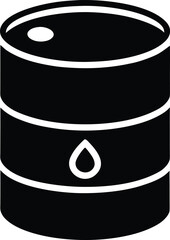 oil barrel icon vector silhouette on transparent background