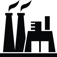 power plant icon vector silhouette on transparent background