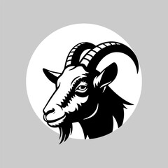 Goat silhouette. Goat black logo