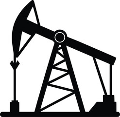 pumpjack icon vector silhouette on transparent background