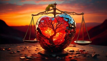 scales of justice and a woman
