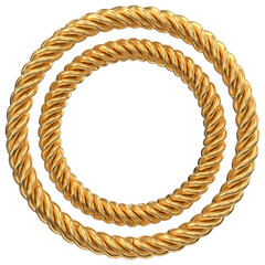 Golden Rope Circles: Decorative Frame Design Element