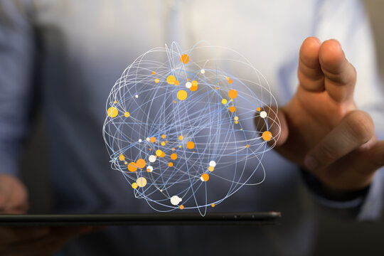 Abstract image of a network connection, ideal for technology,  global business, and data concepts.