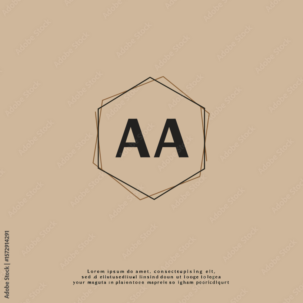 Poster an elegant and modern monogram design featuring the letters aa enclosed within a stylish geometric h