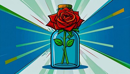 illustration of a woman with a rose