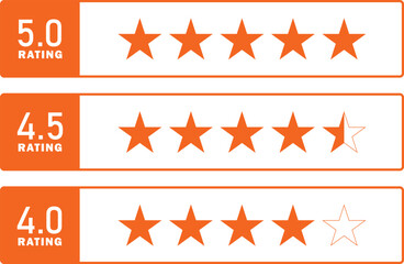 Star Rating Comparison - Editable Vector Icons for Reviews and Feedback

