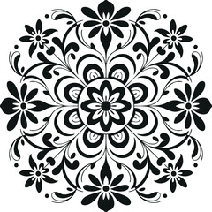 Seamless floral pattern design with vintage flower, leaf, and swirl ornament for textile or wallpaper