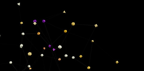 Stock photo of a network connection visualization with colorful nodes and lines. Ideal for...