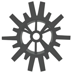 Fototapeta premium A stylized, abstract icon of a spiky industrial gear or cogwheel - AI Generated