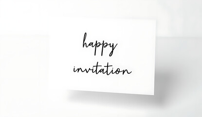 happy invitation, handwritten text, minimalistic, simple, neat, black and white, 4K and HD image