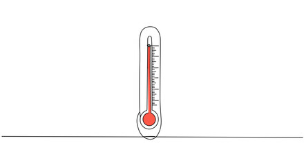 Thermometer displaying temperature on a plain background